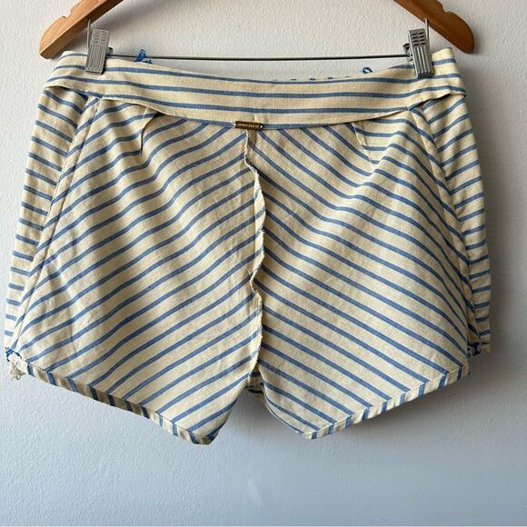 Dodo Bar Or Cotton shorts with pom-pom detail Striped Blue and Cream - Picture 9 of 10